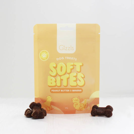 🐶 Friandises Gizzls pour chiens - Beurre de Cacahuète & Banane (150g)