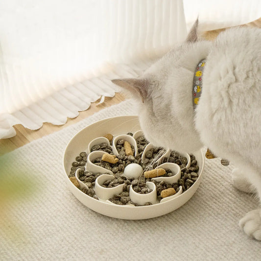 🐱 Gamelle anti-glouton - Floral