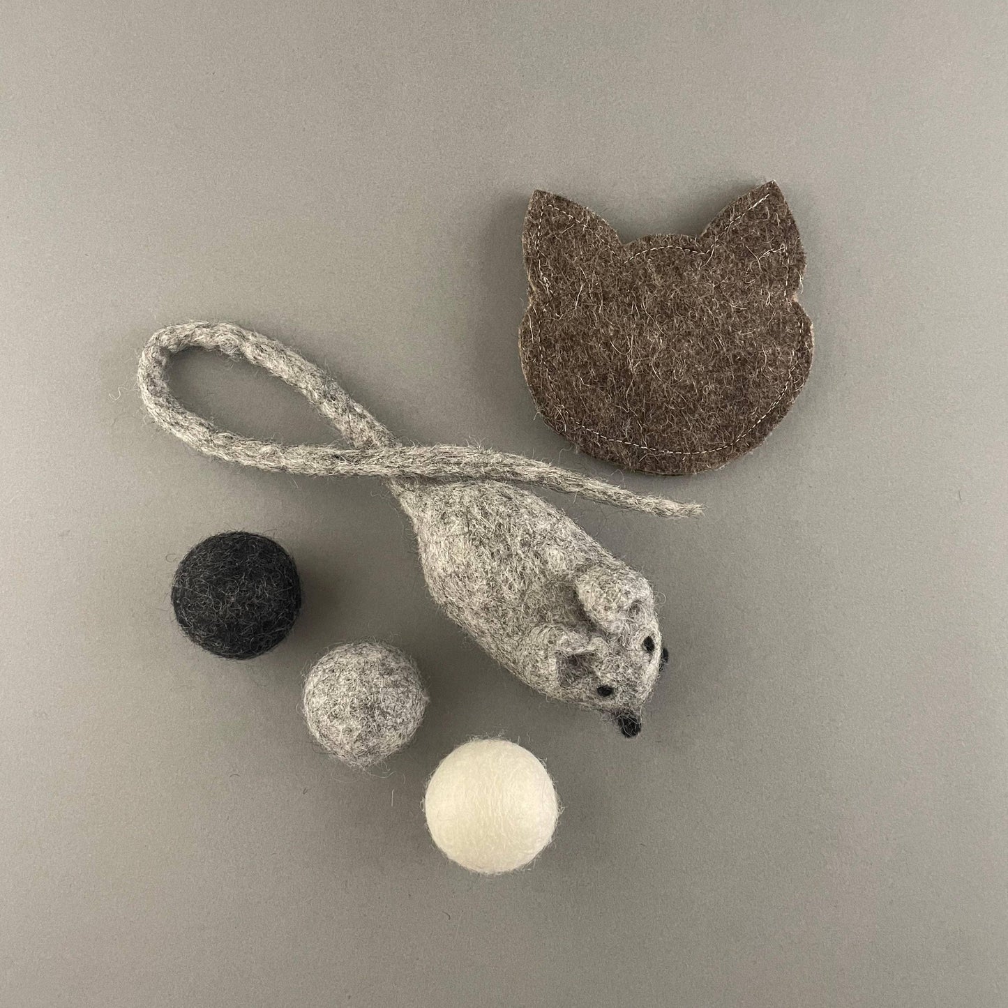 🐱 Ensemble de 5 jouets en laine naturelle et chanvre - Les p'tits potes