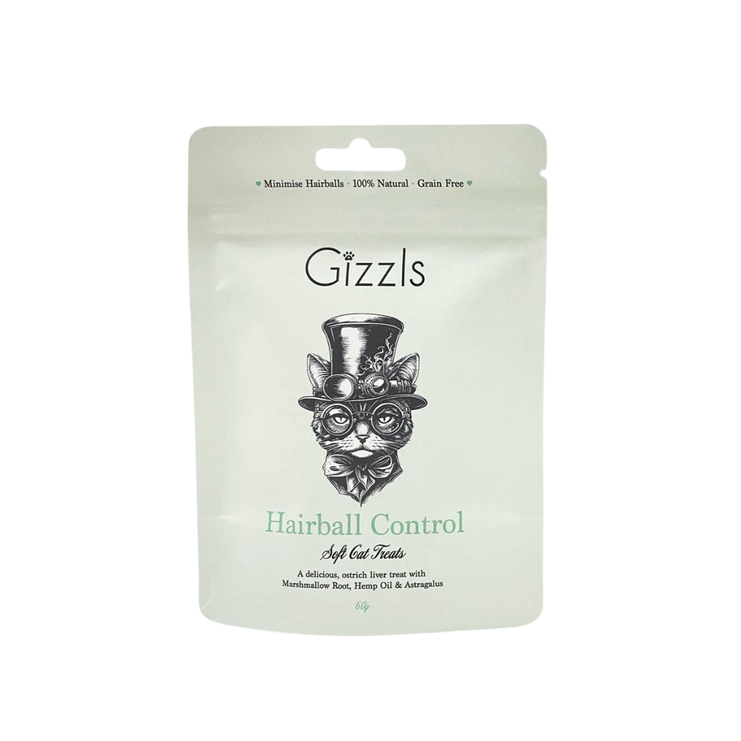 🐱 Friandises Gizzls pour chats - Contrôle des Boules de Poils (60g)