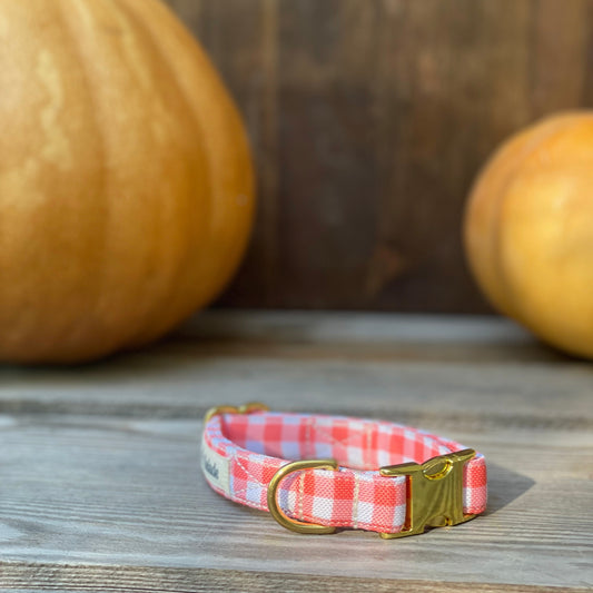 🐶 Collier " VICHY ROUGE"