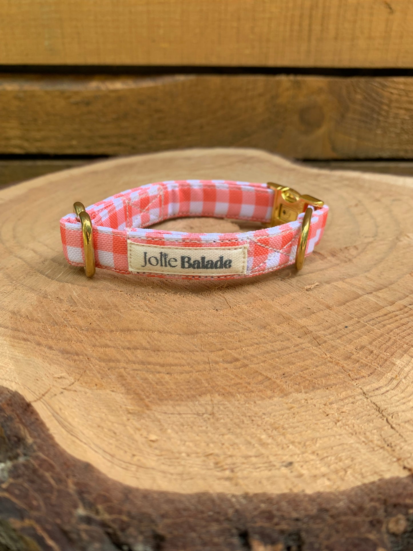 🐶 Collier " VICHY ROUGE"
