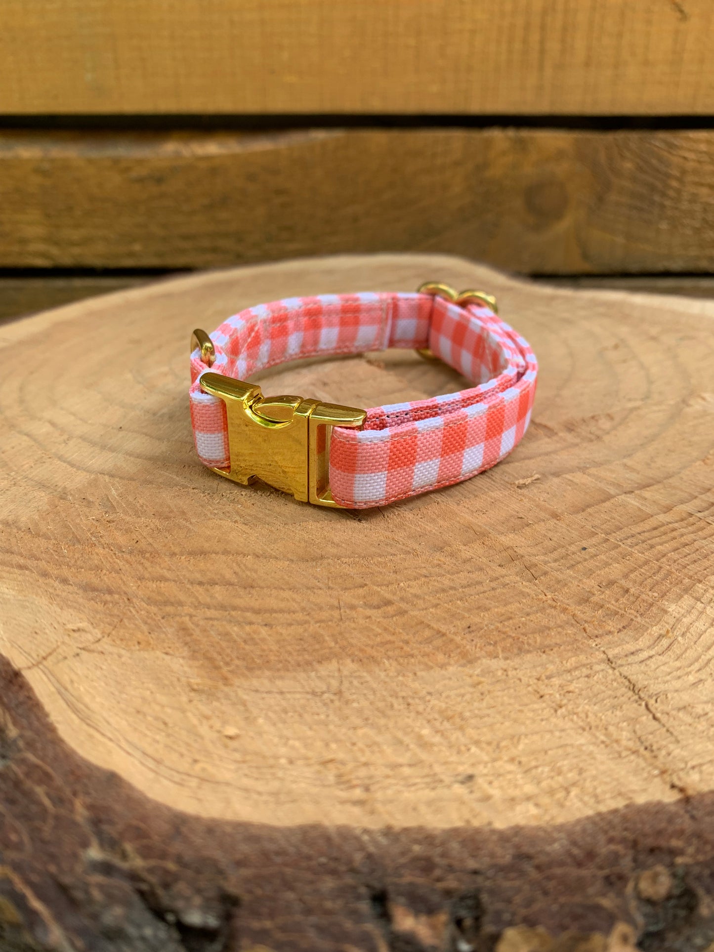 🐶 Collier " VICHY ROUGE"