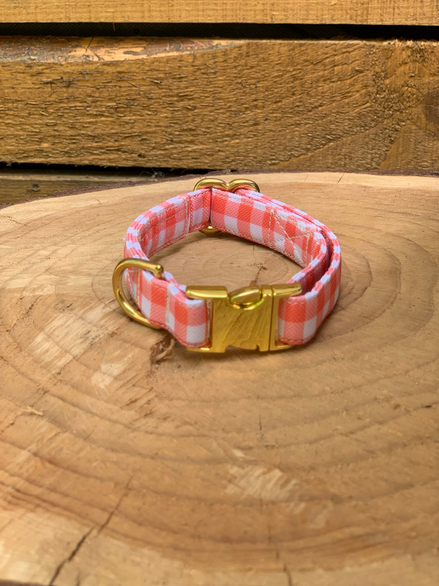 🐶 Collier " VICHY ROUGE"