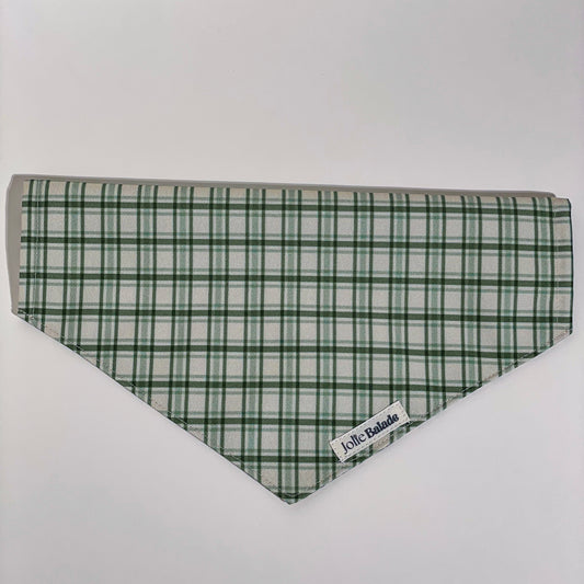 Bandana à glisser sur le collier "TARTAN vert"