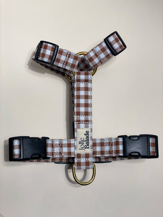 Harnais "VICHY MARRON"