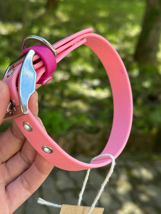 🐶 Collier en Biothane - Rose (Défaut)