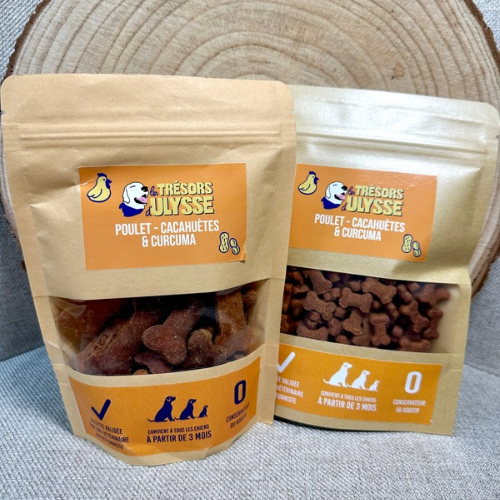 🐶 Friandises artisanales - Coquelet, Cacahuète & Curcuma
