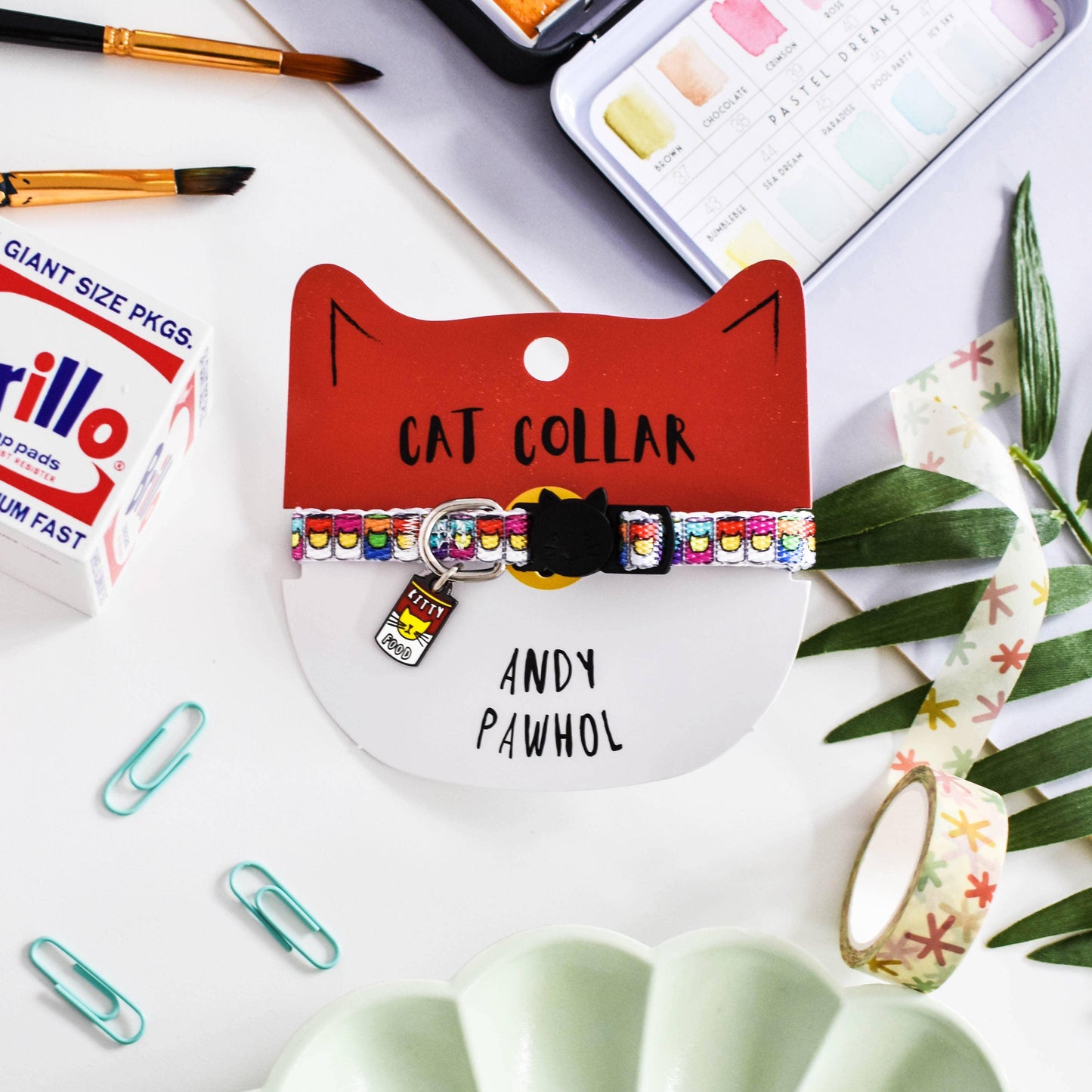 🐱 Collier Andy Pawhol Artiste - Les p'tits potes