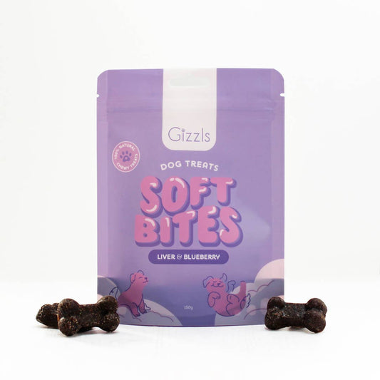 🐶 Friandises Gizzls pour chiens - Foie & Myrtilles (150g)