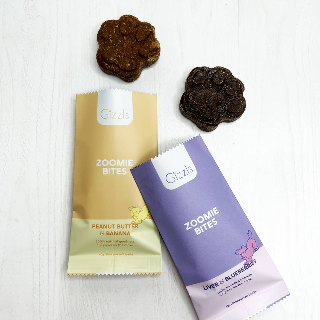 🐶 Bouchées Gizzls pour chiens - Beurre de Cacahuète & Banane (40g)