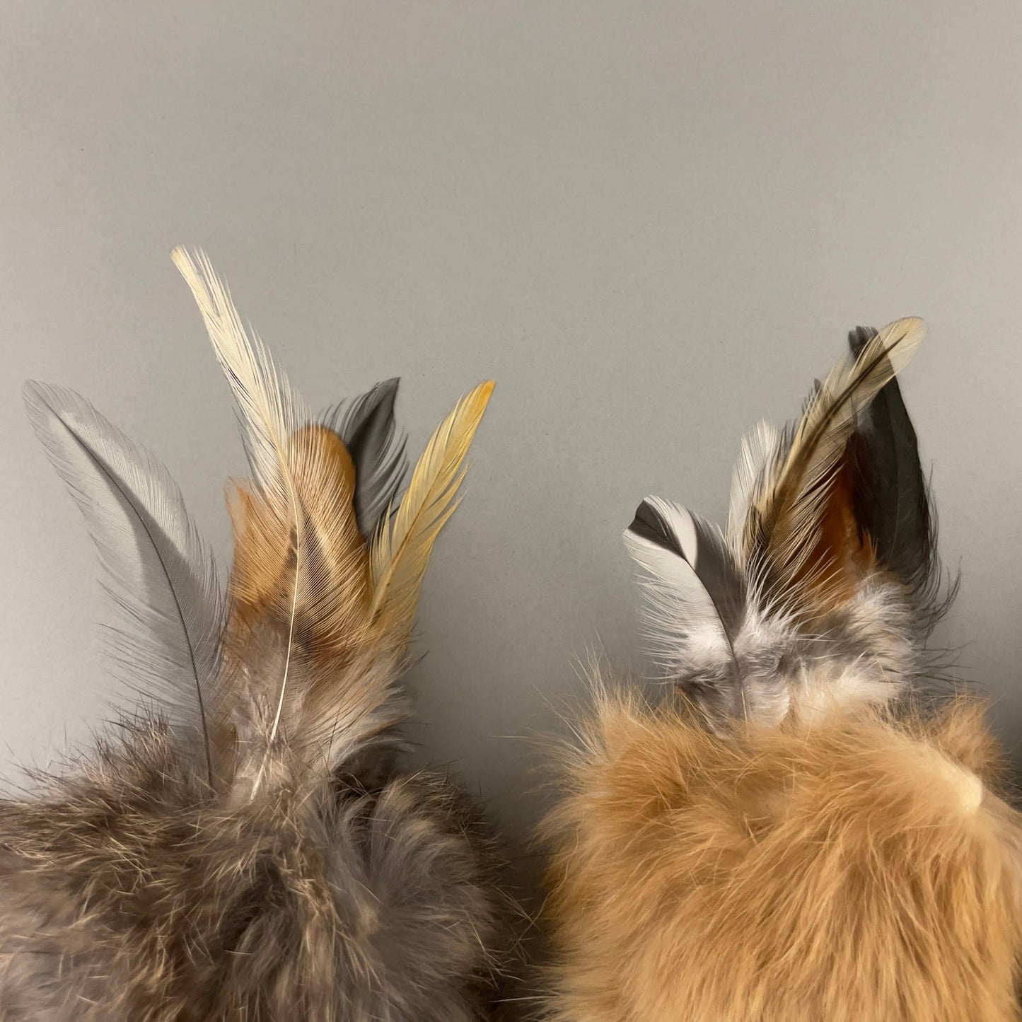 🐱 Jouet naturel en fourrure de lapin et plumes pour chats