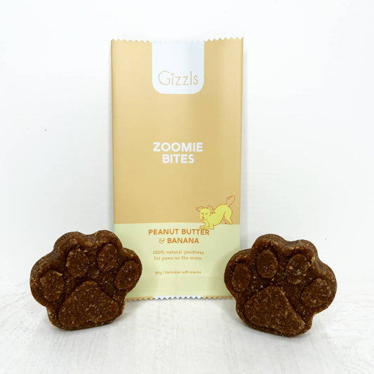 🐶 Bouchées Gizzls pour chiens - Beurre de Cacahuète & Banane (40g)