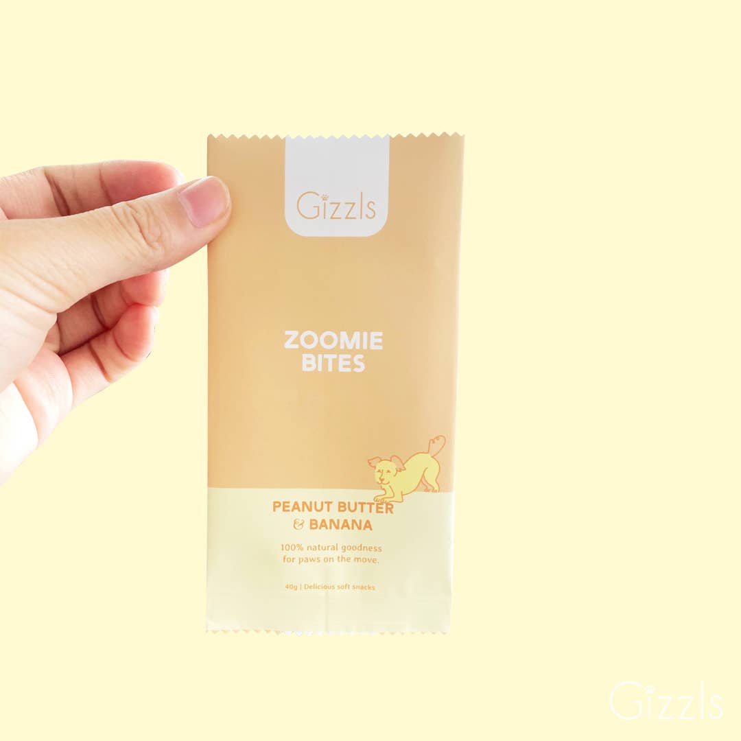 🐶 Bouchées Gizzls pour chiens - Beurre de Cacahuète & Banane (40g)