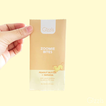 🐶 Bouchées Gizzls pour chiens - Beurre de Cacahuète & Banane (40g)