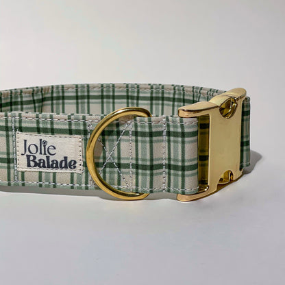 🐶 Collier "TARTAN VERT" pour chien