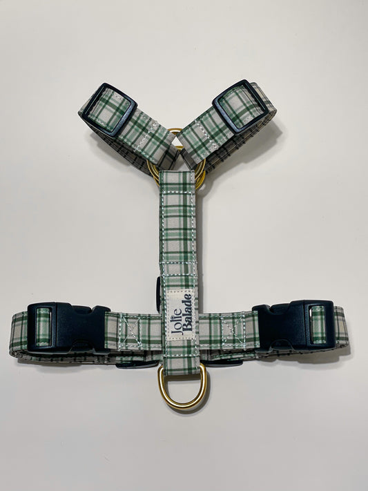 🐶 Harnais "TARTAN vert" pour chien