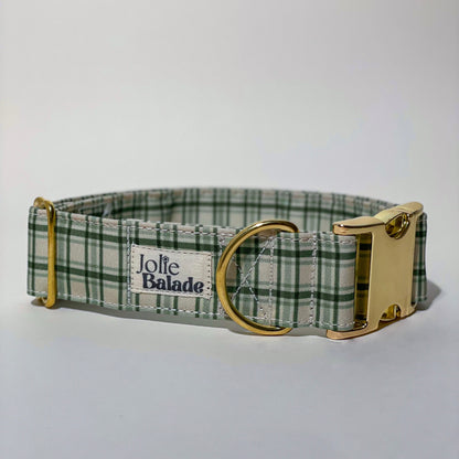 🐶 Collier "TARTAN VERT" pour chien
