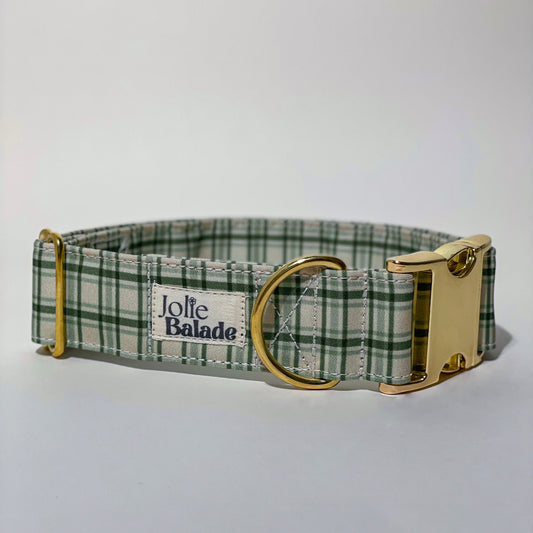 🐶 Collier "TARTAN VERT" pour chien