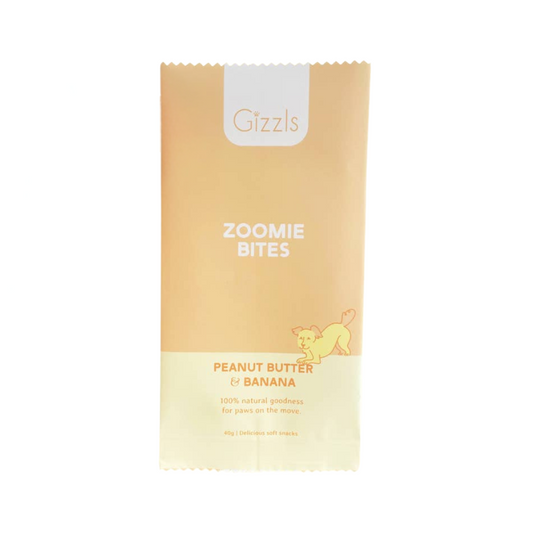 🐶 Bouchées Gizzls pour chiens - Beurre de Cacahuète & Banane (40g)