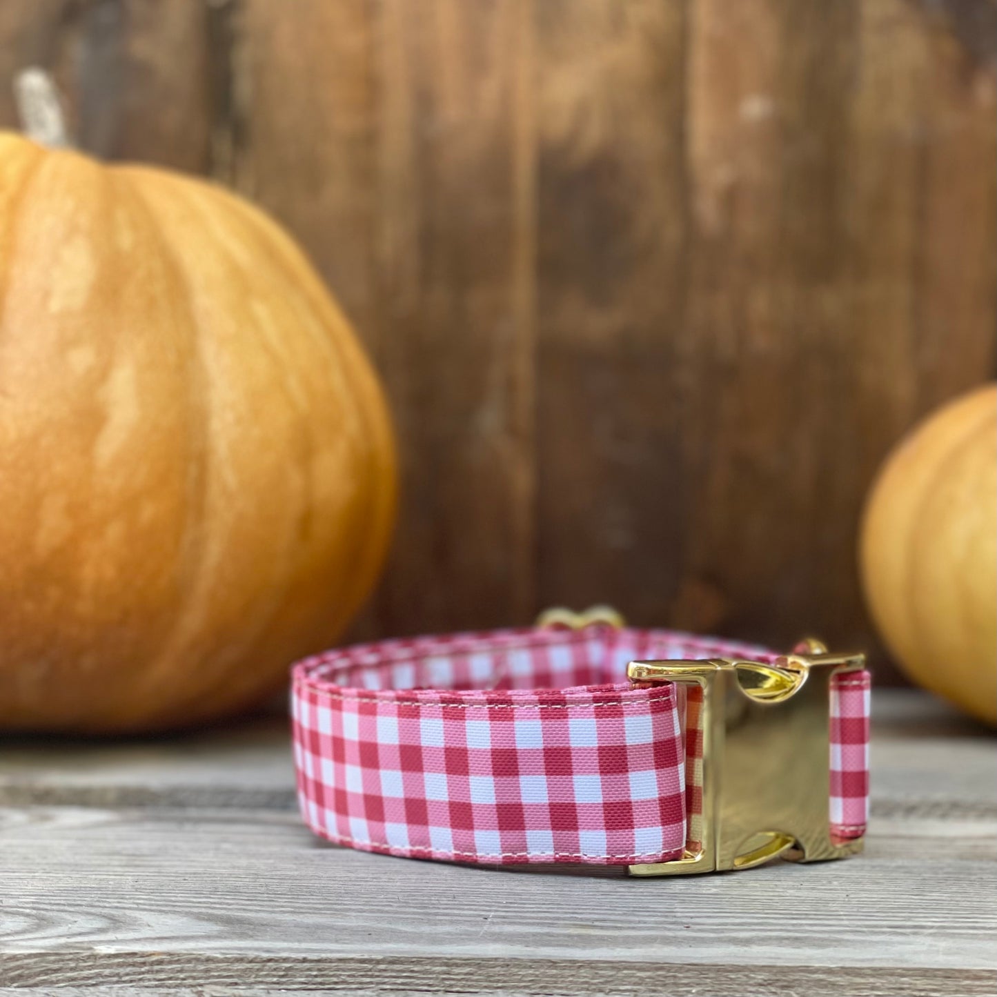 🐶 Collier "VICHY BORDEAUX"