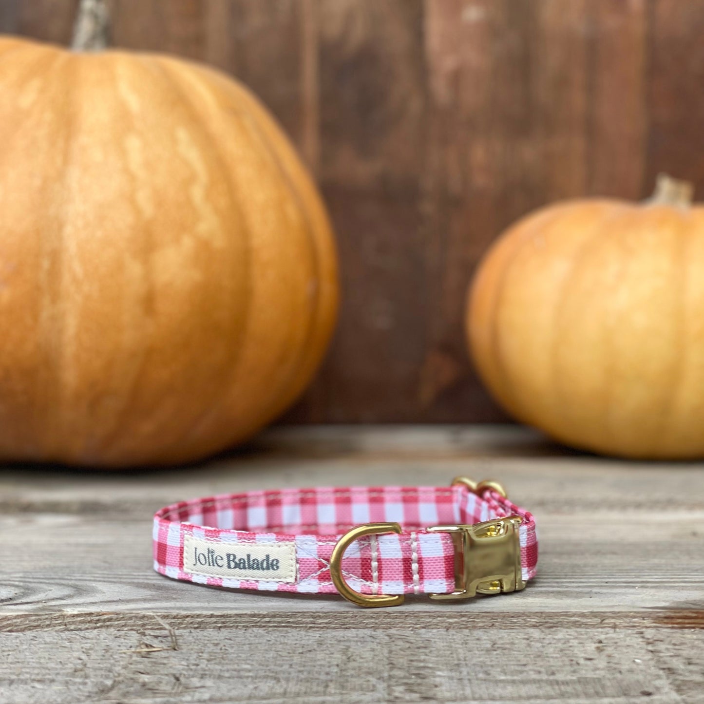 🐶 Collier "VICHY BORDEAUX"