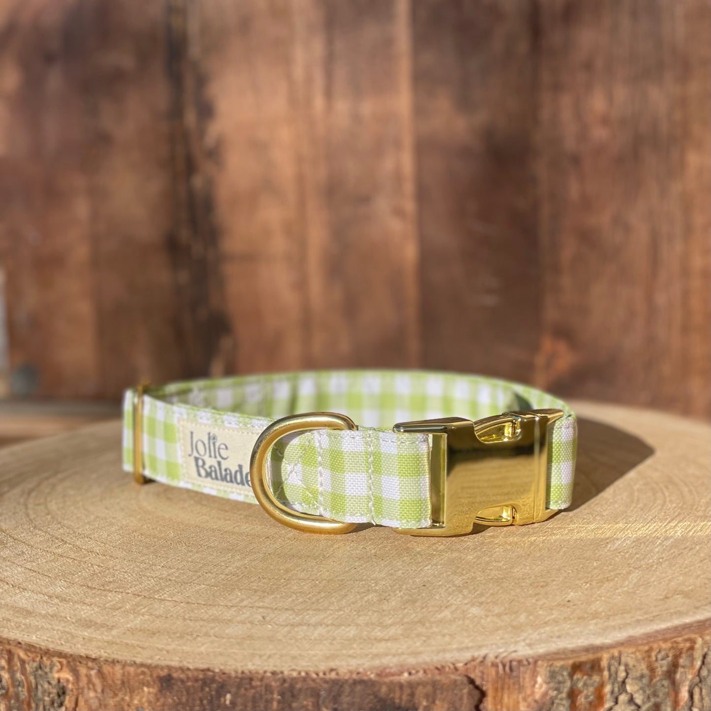 🐶 Collier "VICHY VERT"