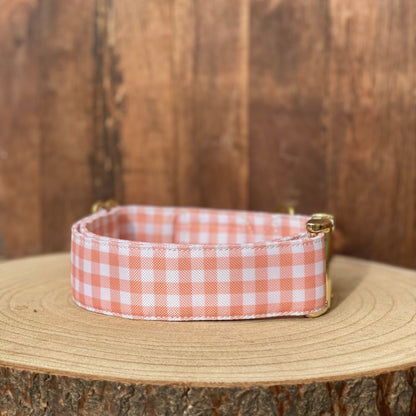 🐶 Collier "VICHY BEIGE"