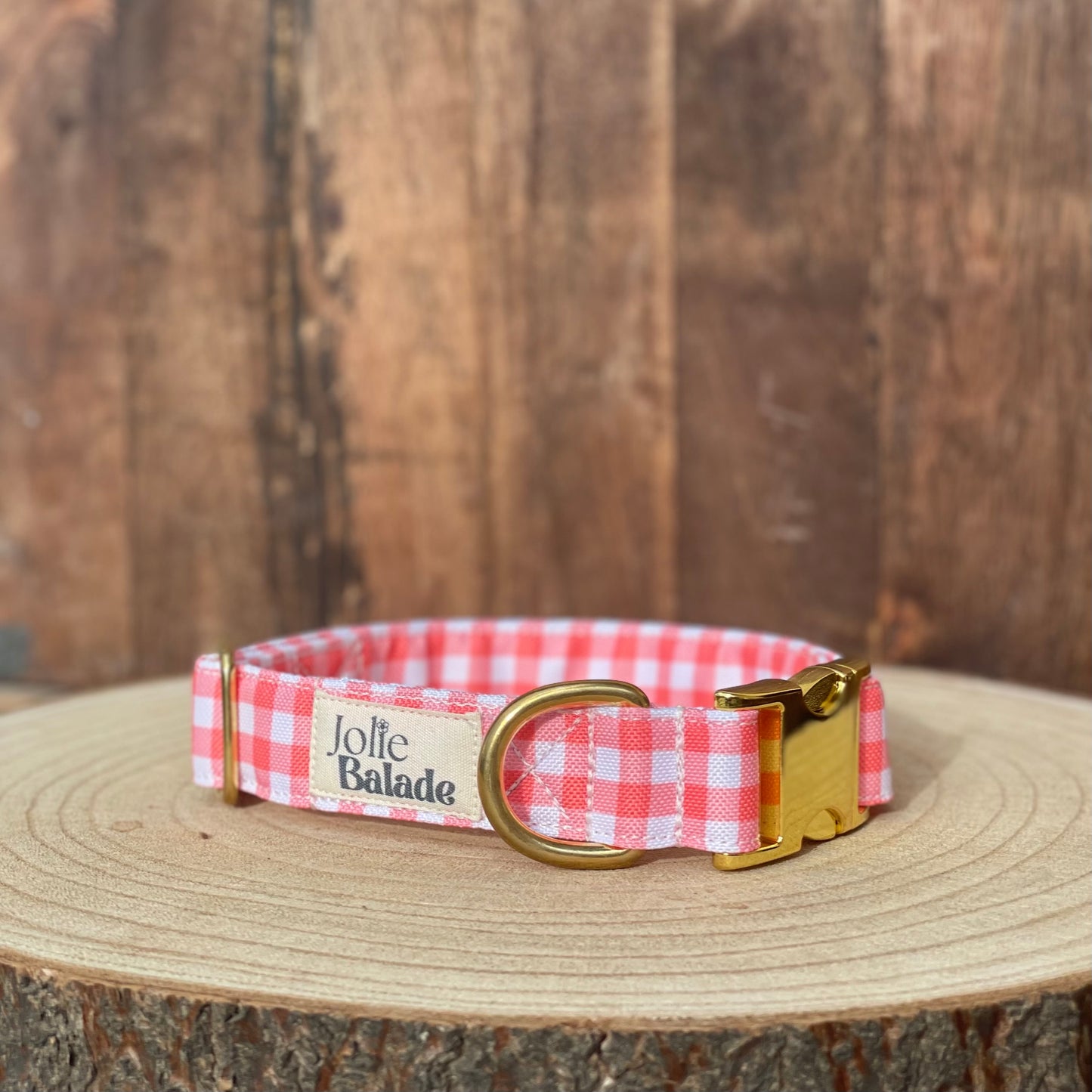 🐶 Collier " VICHY ROUGE"