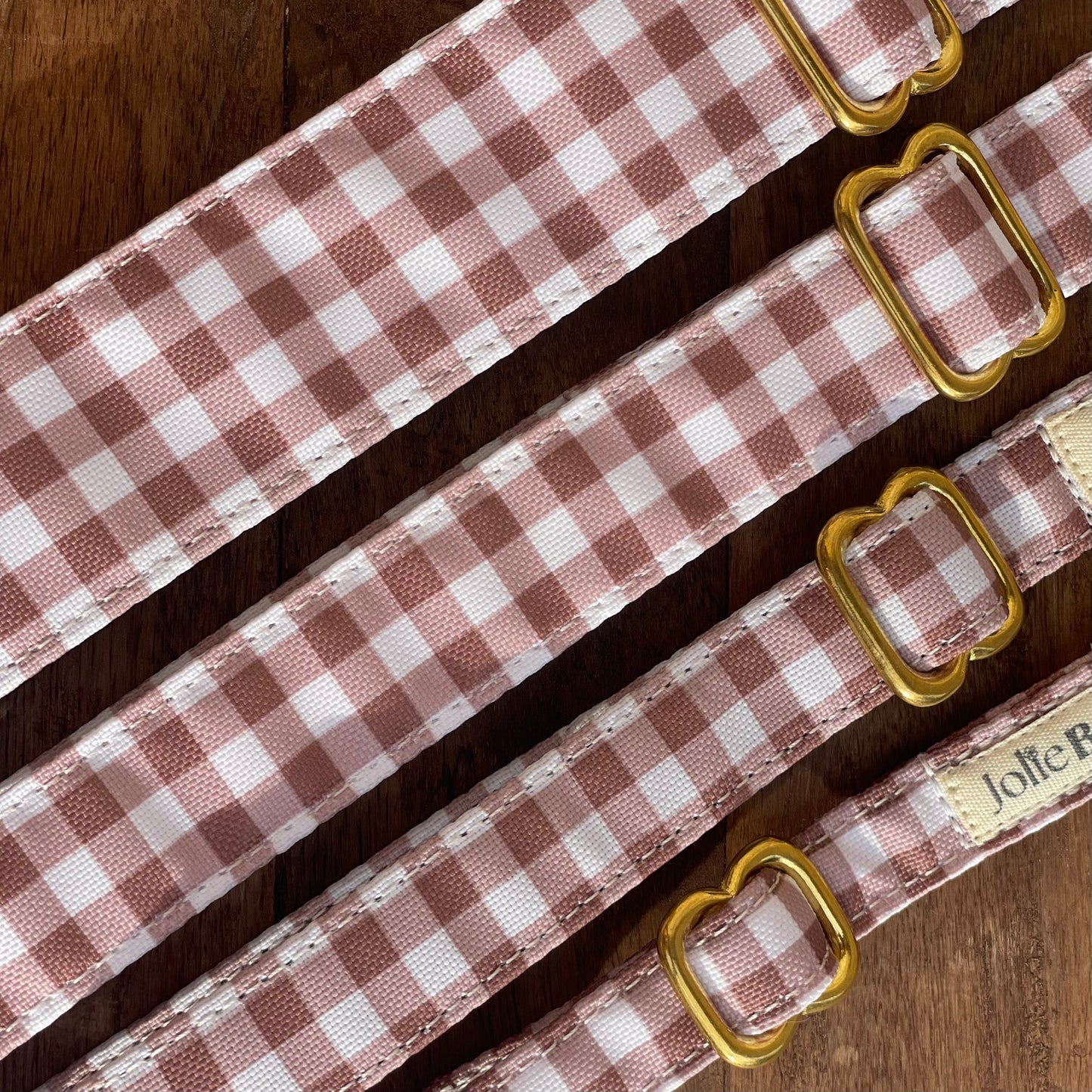 🐶 Collier "VICHY MARRON"