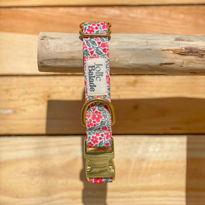 🐶 Collier "RED FLOWERS"