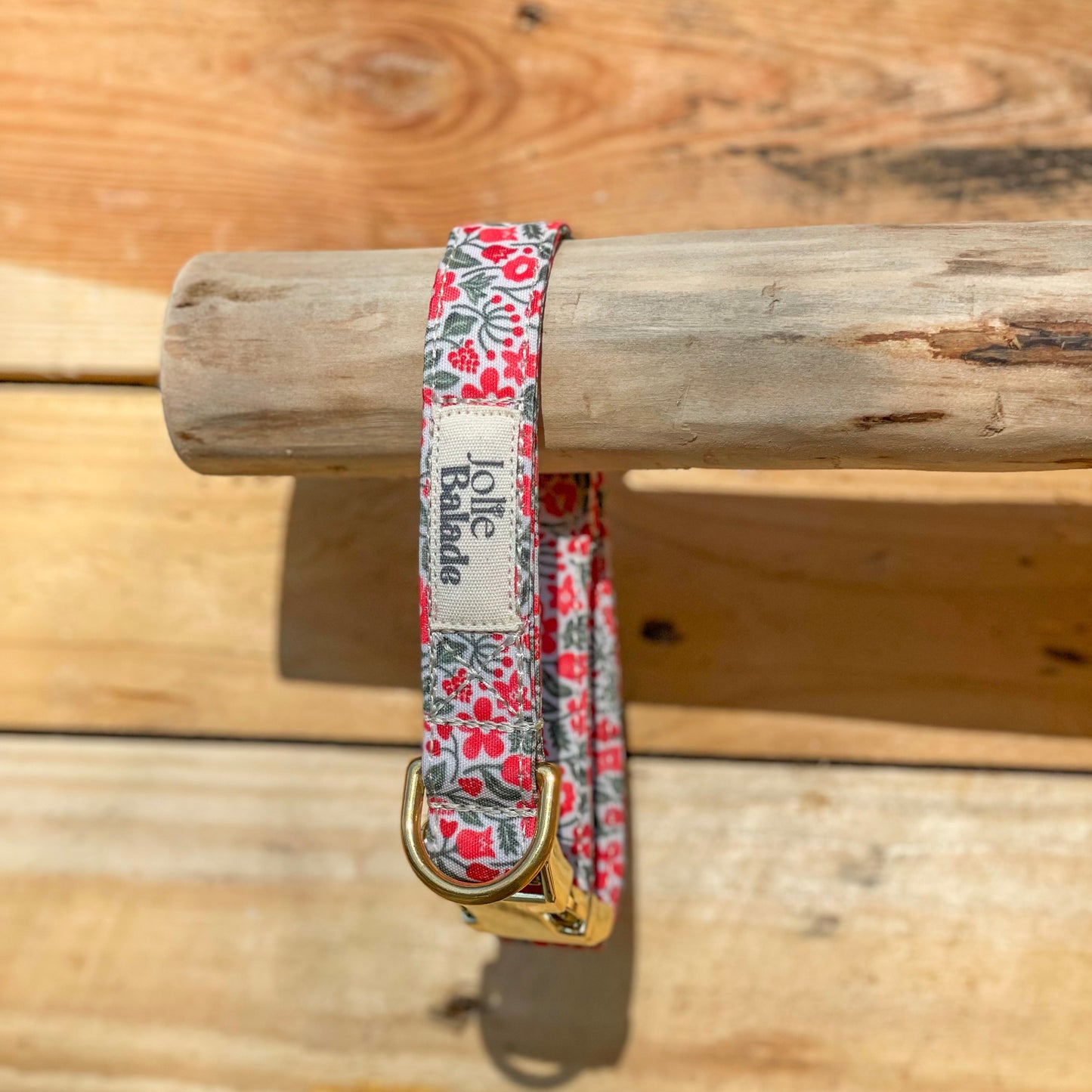 🐶 Collier "RED FLOWERS"