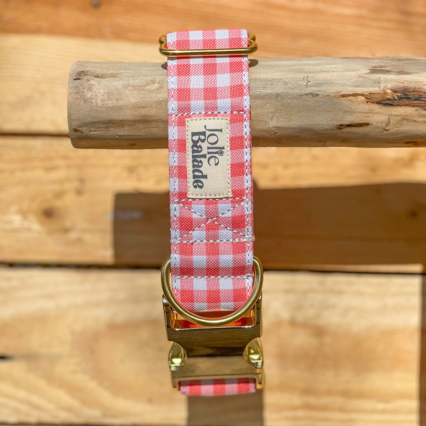 🐶 Collier " VICHY ROUGE"