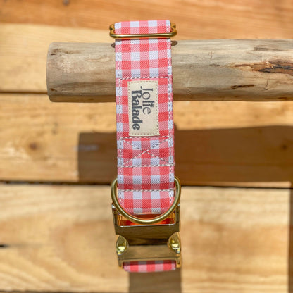 🐶 Collier " VICHY ROUGE"