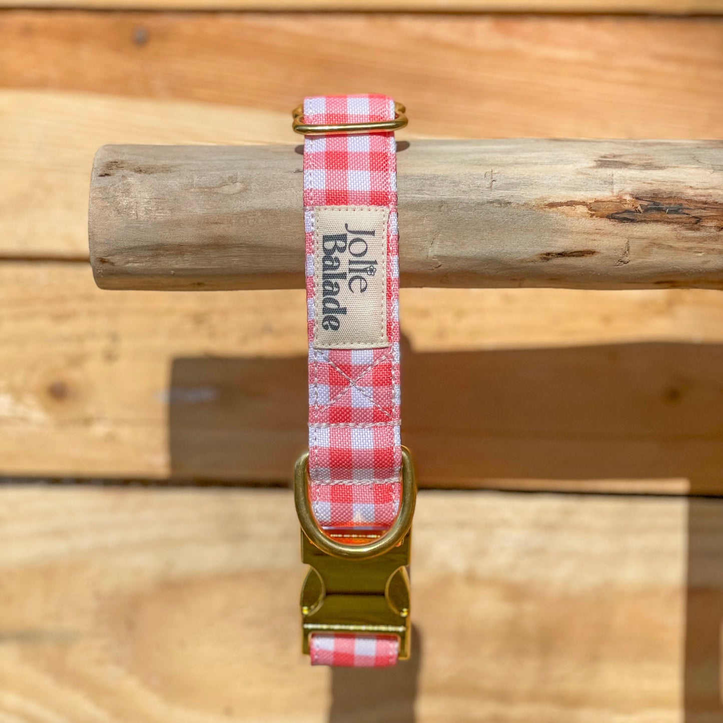 🐶 Collier " VICHY ROUGE"