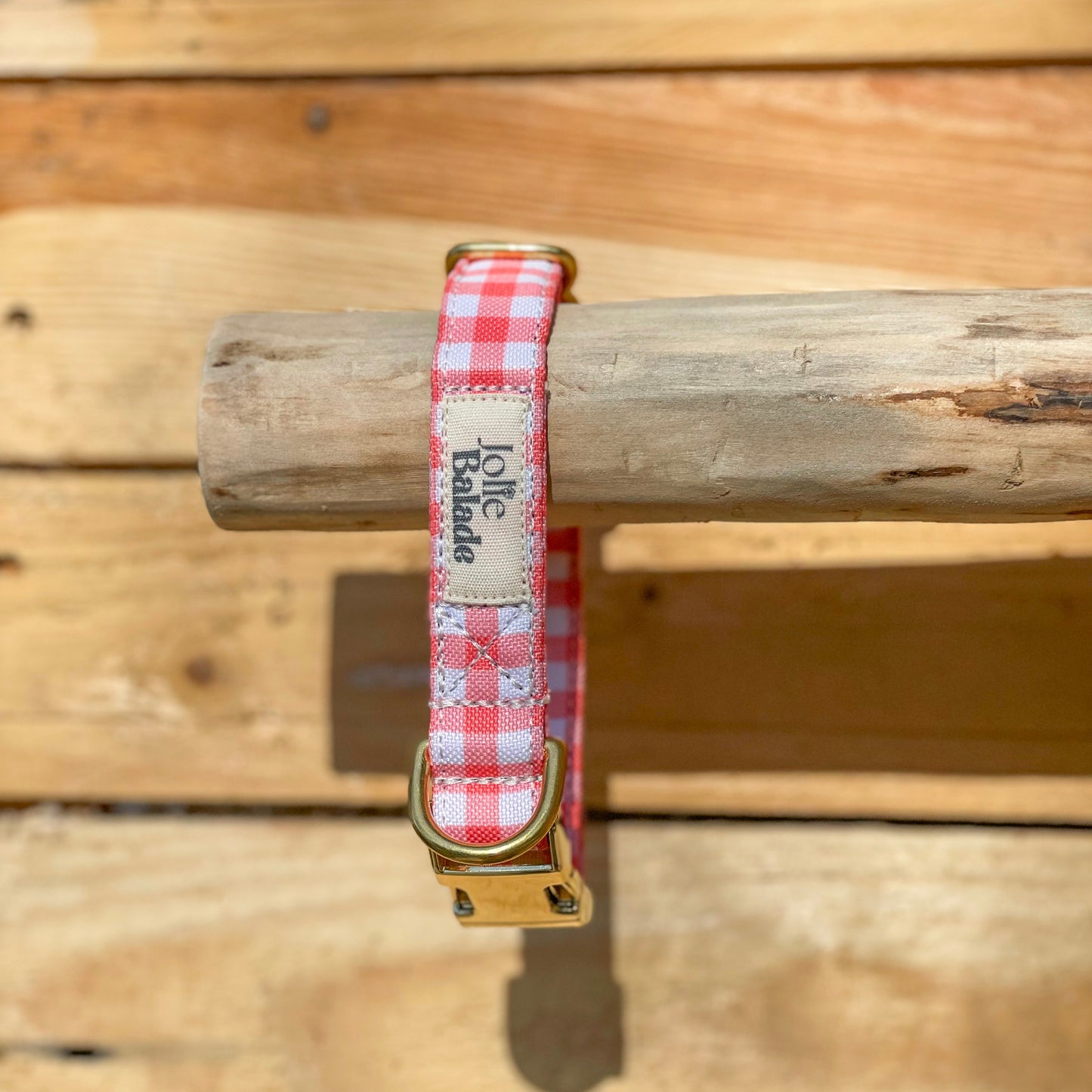 🐶 Collier " VICHY ROUGE"