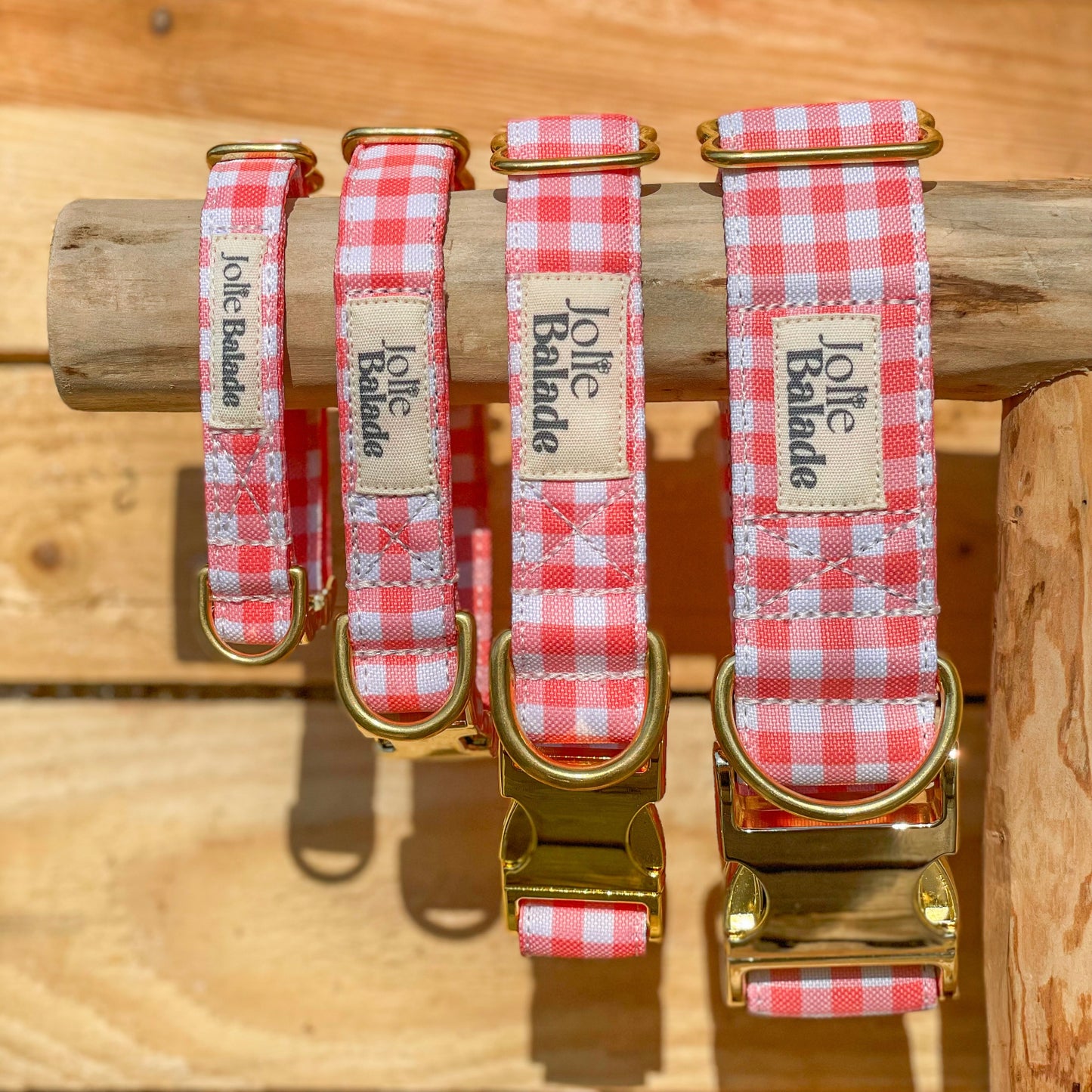 🐶 Collier " VICHY ROUGE"