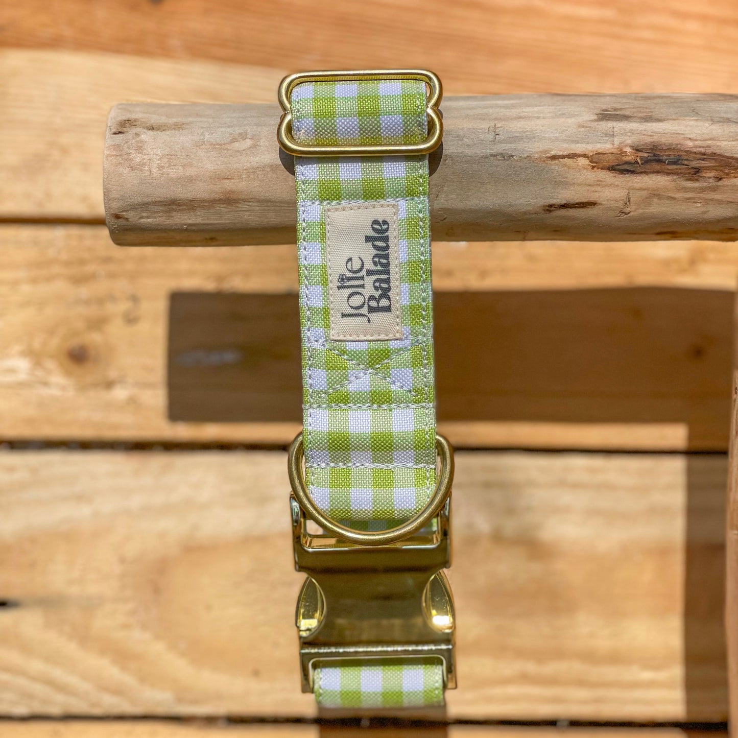 🐶 Collier "VICHY VERT"