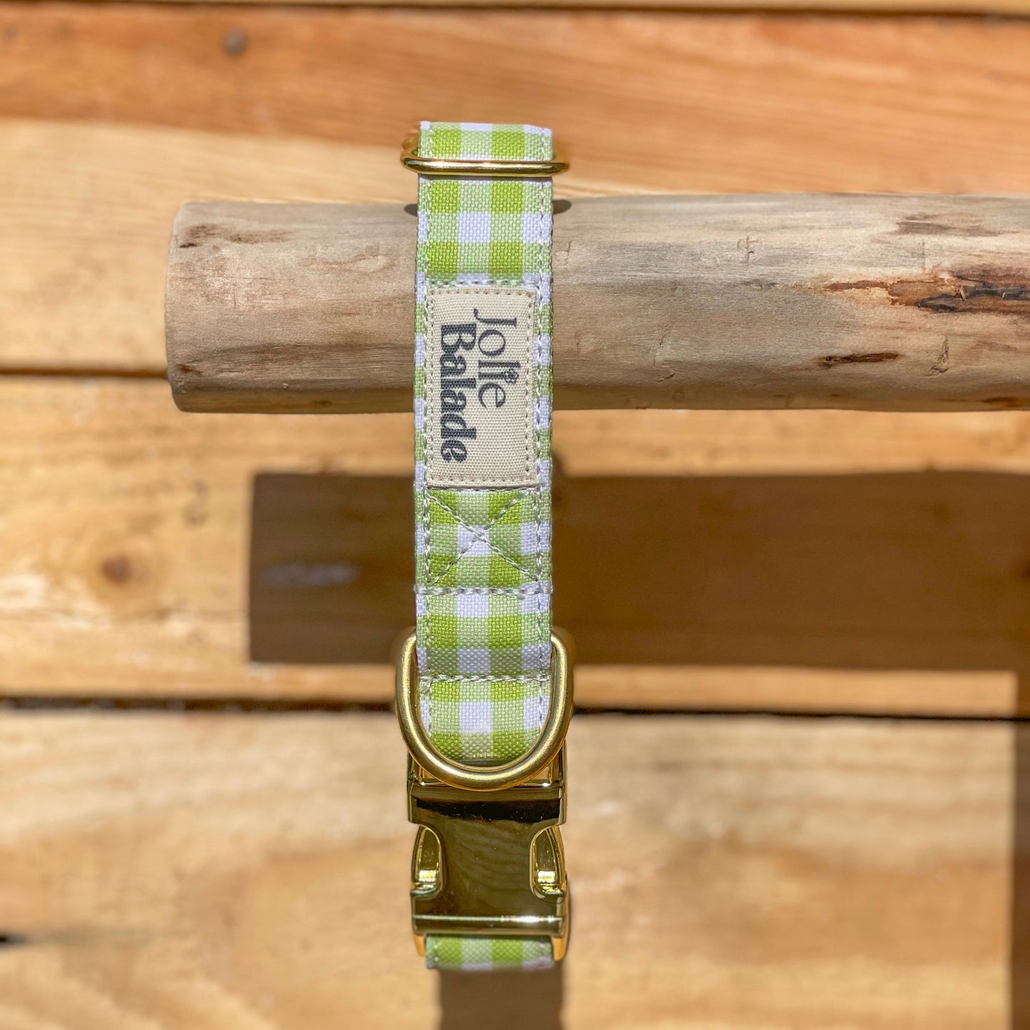 🐶 Collier "VICHY VERT"