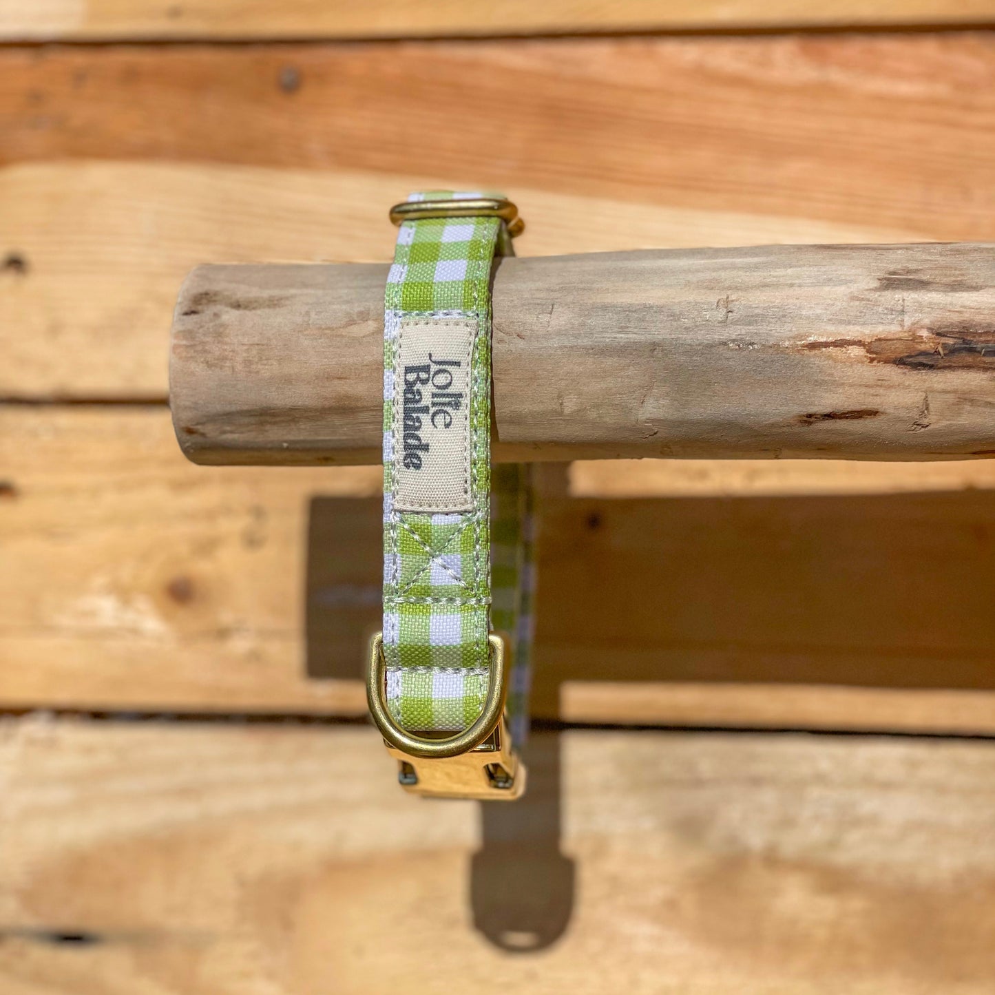 🐶 Collier "VICHY VERT"