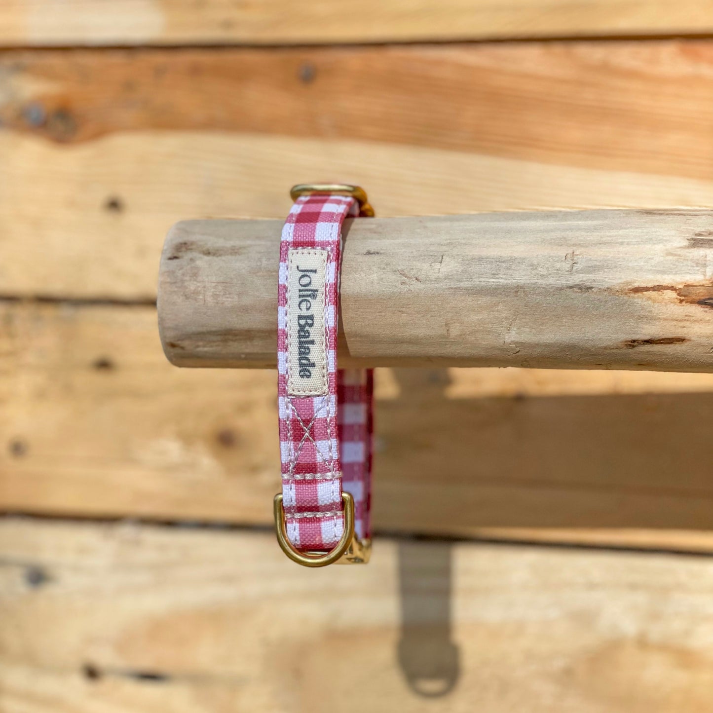 🐶 Collier "VICHY BORDEAUX"