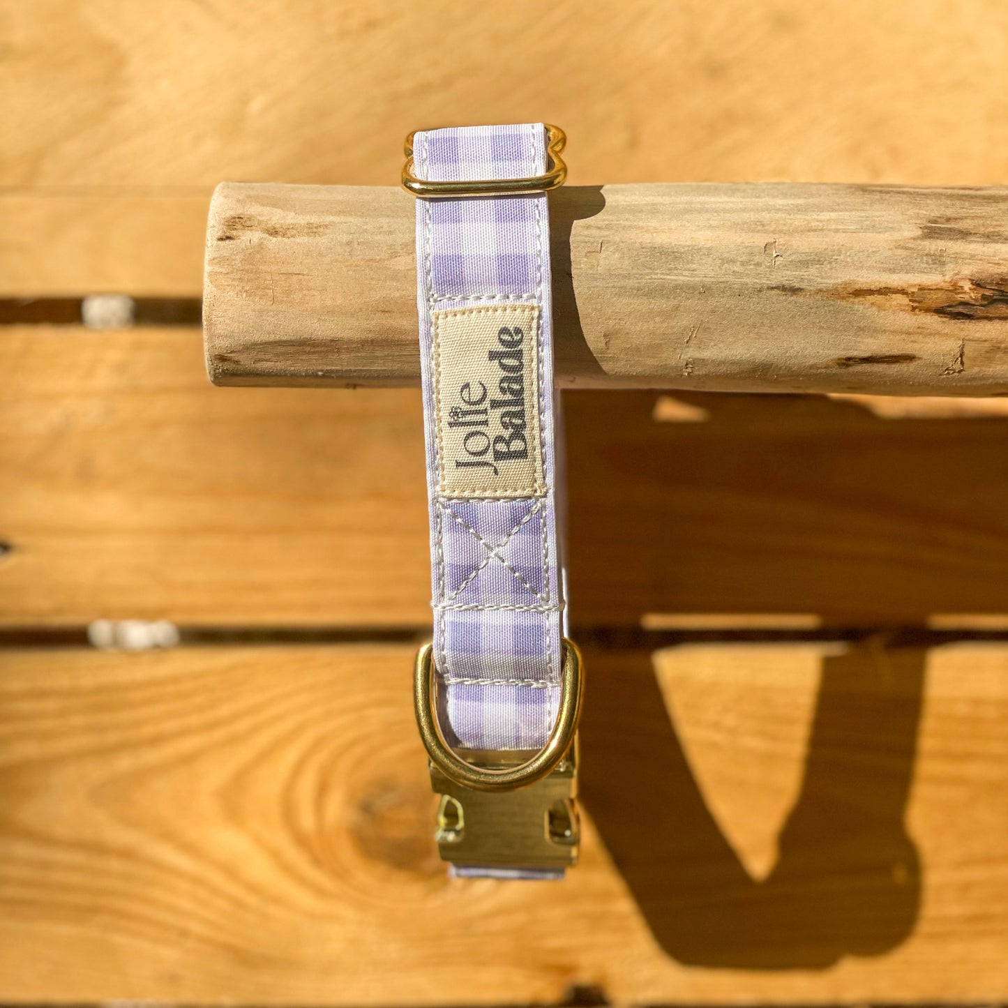 🐶 Collier "VICHY LILA PASTEL"
