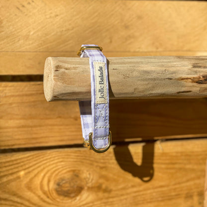 🐶 Collier "VICHY LILA PASTEL"