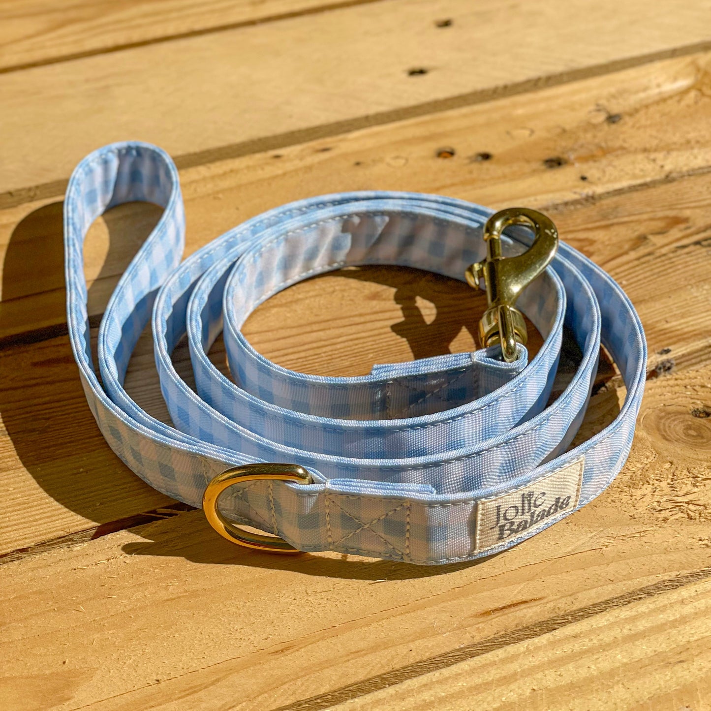 🐶 Laisse "VICHY BLEU PASTEL"