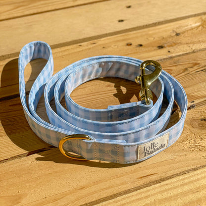 🐶 Laisse "VICHY BLEU PASTEL"