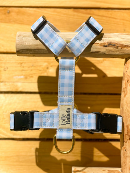Harnais "VICHY BLEU PASTEL"