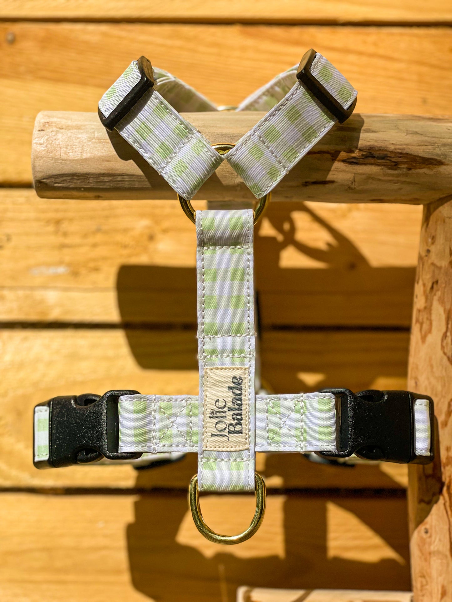 Harnais "VICHY VERT PASTEL"