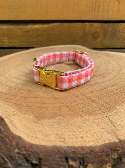 🐶 Collier " VICHY ROUGE"