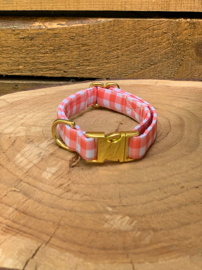 🐶 Collier " VICHY ROUGE"