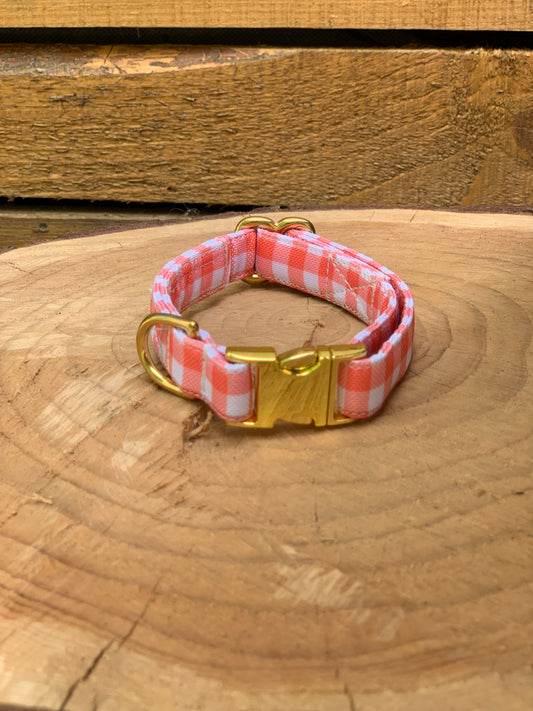 🐶 Collier " VICHY ROUGE"